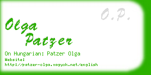 olga patzer business card